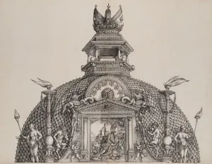 Cupola Prints: The Cupola and Imperial Crown on the Central Portal, from the Arch of Honor, proof