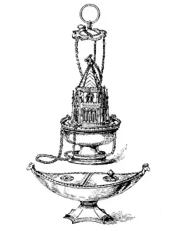 Censer Prints: Curious pieces of old English silver found in Whittlesea Mere, 1890. Creator: Unknown