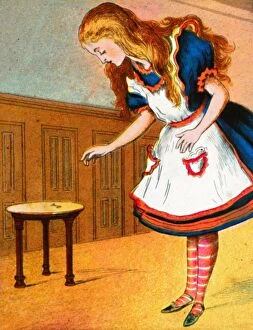 Lantern Slide Gallery: Curiouser and curiouser, cried Alice, c1900