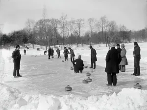 Central Park Prints: Curling in Central Park, New York, between 1900 and 1906. Creator: Unknown