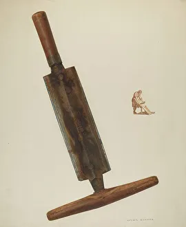 Cowhide Prints: Currier's Shaving Knife, c. 1940. Creator: Oscar Bluhme