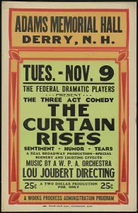 Kaye Prints: The Curtain Rises, Derry, NH, [193-]. Creator: Unknown