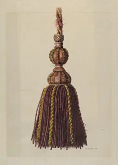 Tassels Prints: Curtain Tassel, 1938. Creator: J. Howard Iams