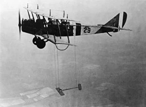 Industrial Collection: Curtiss JN-4 'Jenny'aircraft with model wing suspended, June 22, 1921