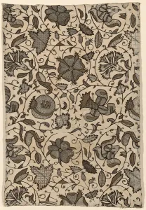 Cushion Cover Prints: Cushion Cover (Made from Womans Dress), England, Elizabethan period, 1575 / 1600