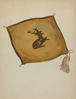 Cushion Top, c. 1936. Creator: Florence Huston