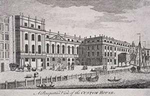 Custom House Prints: Custom House, London, 1800. Artist: William Watts