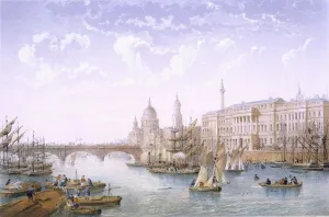 Custom House and London Bridge, 1862. Creator: Achille-Louis Martinet (1808-77) Custom House and London Bridge, 1862. Creator: Achille-Louis Martinet (1808-77)