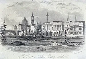 Custom House Prints: Custom House, London, c1840. Artist: John Newman