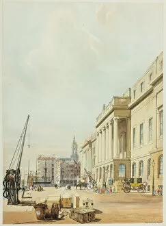 Boys Thomas Shotter Gallery: The Custom House, plate three from Original Views of London as It Is, 1842