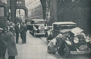 Southampton Prints: Customs Officers Examining Motor Cars at Southampton, 1937