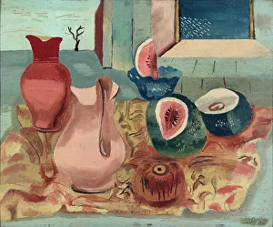 Picnic Prints: Cut melons, c1931. Creator: Frances Hodgkins