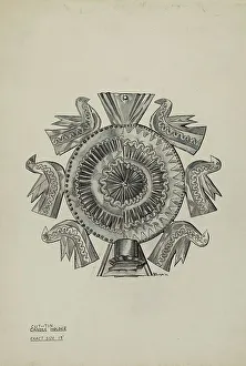 Wall Mounted Prints: Cut Tin Candleholder, 1936. Creator: Irene M. Burge