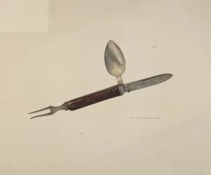 Folding Prints: Cutlery Kit, c. 1941. Creator: William Ludwig