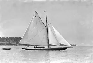 The cutter Eve under sail, 1911. Creator: Kirk & Sons of Cowes
