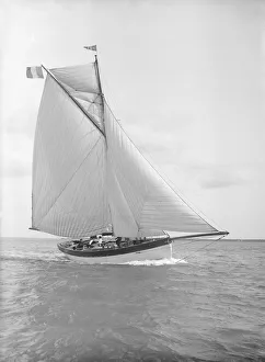 The cutter Nereid sailing close-hauled, 1912. Creator: Kirk & Sons of Cowes The cutter Nereid sailing close-hauled, 1912. Creator: Kirk & Sons of Cowes