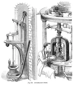 Images Dated 25th March 2009: Cutting out Press, 1866