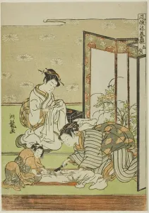 Koryusai Isoda Prints: Cutting and Sewing (Tachinui), from the series Collection of of Fashionable... c