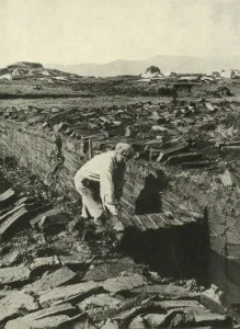Peat Prints: Cutting Turves, c1948. Creator: Unknown