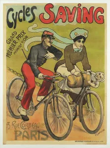 Cyclist Prints: Cycles Saving, c1900. Creator: Chapellier; Philippe (active End of 18th - Early 20th cen.)