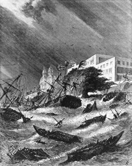 Tide Gallery: Cyclone at Calcutta, c1891. Creator: James Grant