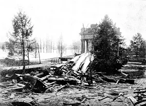 Hurricane Prints: The Cyclone at Louisville, Kentucky, United States: the Waterworks, 1890. Creator: Unknown