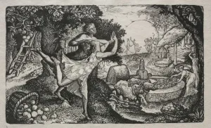 Edward Calvert Prints: The Cyder Feast: A Vision of Joy and Thanksgiving, 1829. Creator: Edward Calvert (British