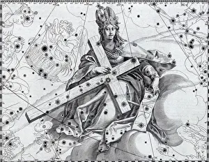 Star Pattern Prints: Cygnus as the Holy Cross, 1627. Creator: Julius Schiller