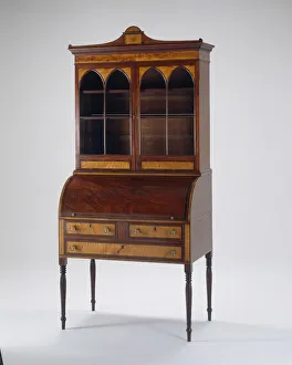 White Pine Prints: Cylinder Desk and Bookcase, 1800 / 10. Creator: Unknown