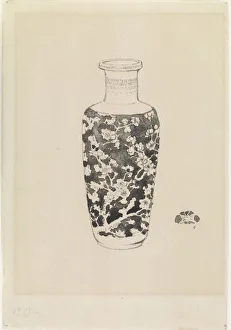 Cylindrical vase with thick neck, 1876. Creator: James Abbott McNeill Whistler Cylindrical vase with thick neck, 1876. Creator: James Abbott McNeill Whistler