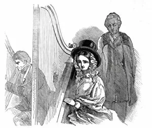 The Cymreigyddion Festival - harpers, 1845. Creator: Unknown