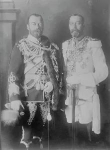 Cousin Prints: Czar Nicholas II, King George V, 1913. Creator: Bain News Service