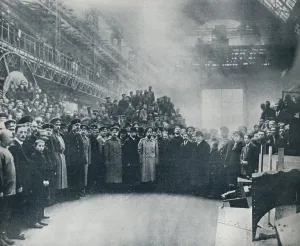 Munition Worker Prints: The Czar, taken among the workmen at the great Putiloff Munition and Engineering Works