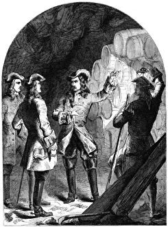 Images Dated 28th March 2008: D Asfeldt and the English officers in the mine, 18th century (19th century)