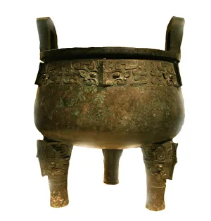Da Yu ding. Chinese bronze ding vessel, 1045-770 B.C. Creator: The Oriental Applied Arts Da Yu ding. Chinese bronze ding vessel, 1045-770 B.C. Creator: The Oriental Applied Arts