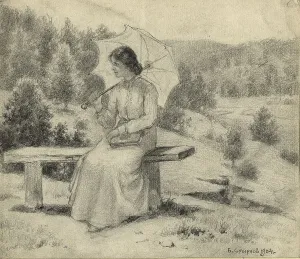 Dacha Prints: At a Dacha (Seasonal Home) near the River Irkut, 1904. Creator: Boris Vasilievich Smirnov