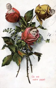 Orphanage Gallery: Where is our dad, French Postcard, c1900