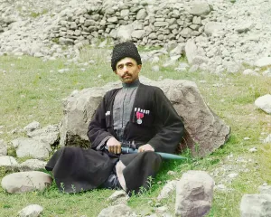 Caucasus Asia Prints: Dagestani types, between 1905 and 1915. Creator: Sergey Mikhaylovich Prokudin-Gorsky
