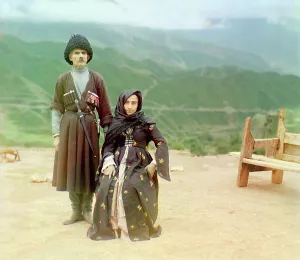 Caucasus Asia Prints: Dagestani types, between 1905 and 1915. Creator: Sergey Mikhaylovich Prokudin-Gorsky