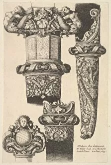 Myth Collection: Daggars and scabbards, 1625-77. Creator: Wenceslaus Hollar