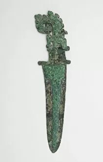 Semi Precious Stone Gallery: Dagger-axe (ge) with dragons, Late Shang dynasty, ca. 1300-1200 BCE. Creator: Unknown