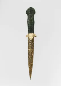 Arabia Prints: Dagger, Turkish, grip and blade, 16th century; guard, hallmarked for 1774-89