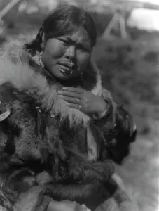 Nose Ornament Prints: Dahchihtok-Nunivak, c1929. Creator: Edward Sheriff Curtis