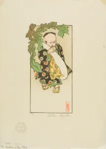 Helen Hyde Prints: The Daikon and the Baby, 1903. Creator: Helen Hyde