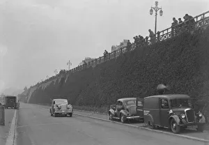 Madeira Drive Prints: Daimler of CM Simpson and a Morris loudspeaker van on Madeira Drive