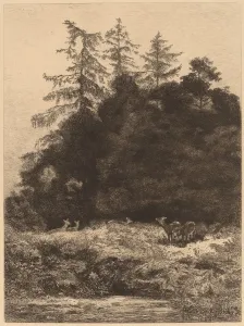 Bodmer Karl Prints: Daims dans un Parc. Creator: Karl Bodmer