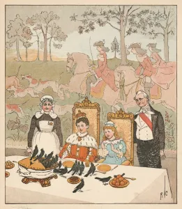 Nursery Rhyme Prints: Was not that a dainty Dish To set before the King?, 1880. Creator: Randolph Caldecott