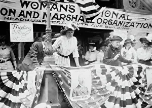 Chairman Prints: Daisy Harriman addresses a Democratic rally in Union Square