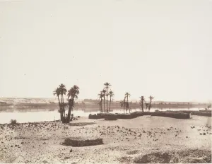 Dakkeh, Village et Rives du Nil, 1851-52. Creator: Felix Teynard