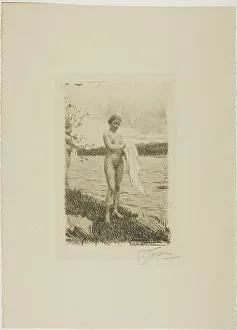 Towel Prints: Dal River, 1919. Creator: Anders Leonard Zorn